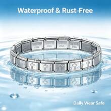 1PC Stainless Steel Elastic Fashion Bracelet Adjustable Bangle Perfect For Everyday Wear - Antique Silver - View 4