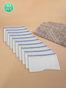 10pcs/Pack CARER Mesh C-Section Recovery Underwear, Elastic Care Shorts, High Waist Disposable Maternity Panties - White - View 17