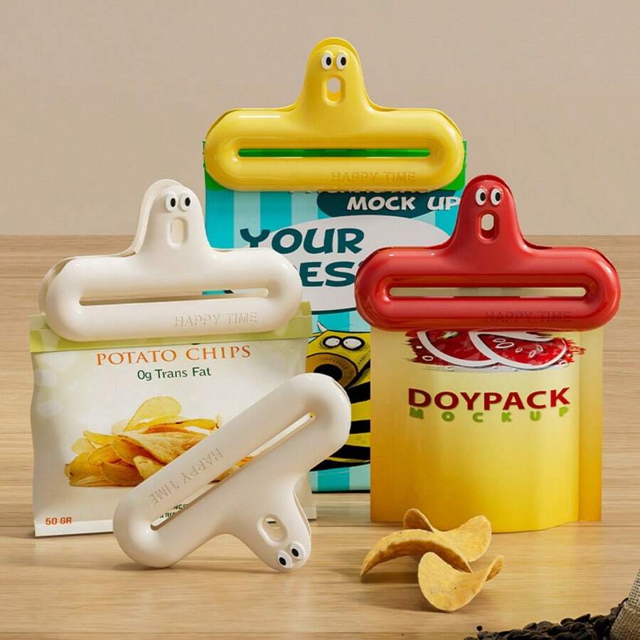 Caterpillar-Shaped Sealing Clips, Moisture-Proof Snack Clips, Kitchen Airtight Fixing Clips, Multi-Functional Household Food Preservation Sealing Clips - Multicolor - View 1