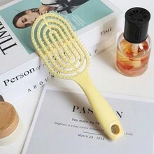 3/1 st ny rund kam med långt handtag, macaronstil med randigt mönster, ihålig krusning och massagemodul, lämplig för vått eller torrt hår, kuddkam för daglig användning, perfekt present till flickvän - Flerfärgad - Visa 11
