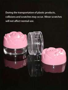 1/12/24/36pcs Plastic Cosmetic Cream Containers Empty Round Transparent Jars With Rose Lid Reusable Empty Cream Jars Mini Cosmetic Containers Suitable For Cream, Lotion Plastic Cosmetic Container Jars Empty Cream Containers Travel Cream Containers 20g - Multicolor - View 6