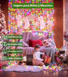 Set de 3 Piezas Cadena de Luces LED de 10M, 8 Modos de Iluminación, Impermeable, Decoración para Navidad, Fiesta, Jardín y Hogar, Varios Colores Disponibles - luz de color - Ver 5