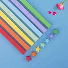 7-Color Gradient Star-Shaped Origami Paper Strips For Folding Lucky Stars, Five-Pointed Stars, DIY Handmade Craft Materials, Candy-Colored Paper Strips, Brain-Teasing Paper Folding, Back To School - Multicolor - View 10