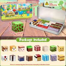 Mini Magnetic Blocks Farm Animals Travel Toys, 35PCS Portable STEM Magnetic Building Cubes With Metal Storage Box For Kids Ages 3-8, Road Trip & Airplane Essentials - Multicolor - View 3