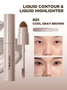 JUDYDOLL Orange Blossom Glow Contour Liquid, Highlighter Stick Liquid Contour Makeup, Nose Shadow Facial Sculpting, Hadiah Kencan, Ramah untuk Pemula, Penggunaan Pribadi, Perlengkapan Pernikahan - Kontur #01 Keren - View 1