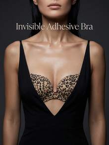 Lingerie For Women, Sticky Bra, Strapless Bra, Invisible Backless Bra, Leopard Print Adhesive Bra, Heart Cutout, Bras For Women - Multicolor - View 2