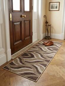 1pc Brown Abstract Pattern Hallway Runner, Corridor Rug, Floor Mat, Home Decor, Area Rug, Living Room Home Decor, Room Decor, Washable Rug, Graduation Keepsake Gift - Camel - View 4