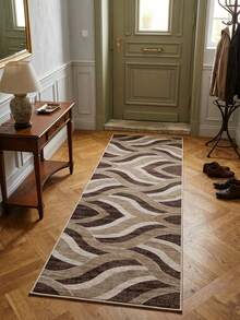1pc Brown Abstract Pattern Hallway Runner, Corridor Rug, Floor Mat, Home Decor, Area Rug, Living Room Home Decor, Room Decor, Washable Rug, Graduation Keepsake Gift - Camel - View 2