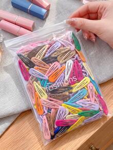 100/50/30/10pcs Colorful Y2K Water Drop BB Hair Clips, Basic Durable Non-Damaging Hair Accessories, Cute Sweet Hair Clips - Suitable For Girls And Teenagers, Daily, Vacation, School - Multicolor - View 3