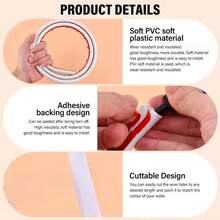 1pc 5/3/2/1m Semi-Circular Self-Adhesive Cable Organizer, Flexible Cable Protector, Anti-Crush Wear-Resistant Cable Management Channel, Suitable For Wall And Floor Wire Hiding And Cable Management - A - View 7