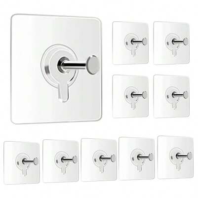 20 piezas Pegatinas adhesivas fuertes sin daños - Clavos de tornillo transparentes, pegatinas autoadhesivas para marcos de fotos sin taladro, organizador de almacenamiento de pared, resistente al agua y duradero, con fuerte capacidad de carga, adecuado para fotos, pósteres, relojes, baño, entrada y decoración del hogar