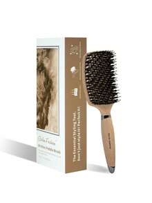 1pc Boxed Wild Boar Bristle Anti-Static Scalp Massage Hollow Design Hair Comb, Hair Salon Tool Gift - Multicolor - View 2