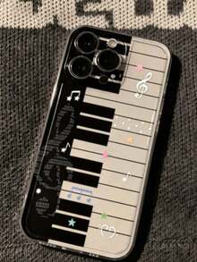 Musical Note Painted Precise Hollow Transparent Painted Minimalist Fashion Creative Shockproof Phone Case, Suitable For Ip 17, Ip 17pro, Ip 17promax, IP16, 11, 16pro, 16plus, 16promax, 16e, 15Promax, 13 - Multicolor - View 159