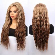 71.12cm Long Curly Wig, Gradient Gold Brown, Heat-Resistant Synthetic Fiber, Breathable Elastic Mesh Cap, Suitable For Daily Wear, Halloween Wig, Suitable For Beginners - Multicolor - View 13