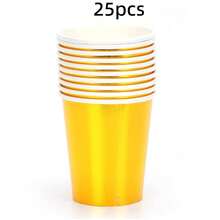 100/80/50/40/30/25/20/15/10/5pcs Gold Paper Cups, Multi-Functional Paper Cups For Drinks, Juice, Milk, Wedding Birthday Baby Shower Party Favors, Suitable For Various Theme Holiday Parties, Picnic, Camping, Applicable For Home Kitchen, Restaurant Tableware - Gold - View 11