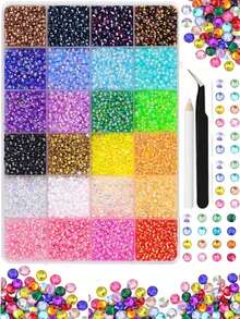 24-Grid Multi-Color Resin Jelly Rhinestone Set Bedazzling Kit, Mixed Color Crystal Gemstones For DIY Phone Case, Clothing, Water Cup, Decoration, Handicrafts, Fabric Apparel, Shoes & Hats, Holiday Gift Art - 24 Grids - View 7