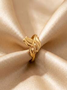 Tulip Shaped Stainless Steel Ring With Adjustable Opening, Suitable For Women's Daily Commuting, Dating, Party Dressing, Gift Giving, And Accessories - Multicolor - View 6