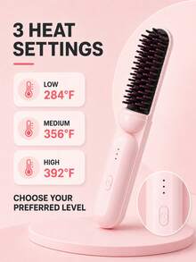 SKYWORTH 3000mAh Women's Portable Wireless Hair Straightener Comb, 3 Temperature Settings, Anti-Scald Outer Comb Teeth Design, Includes Full Coverage Protective Case, Rechargeable Travel Hair Styling Comb - Multicolor - View 5