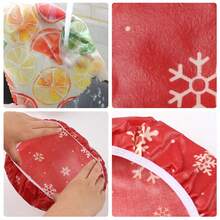 3pcs Christmas Snowflake Pattern Beeswax Bowl Covers, Reusable Sourdough Bread Fermentation Covers, Suitable For 7-10 Inch Bowls, Washable Dough Fermentation Pads, Home Baking Kitchen Fridge Storage Box Lids, Food Fruit Leftover Covers - Red - View 7