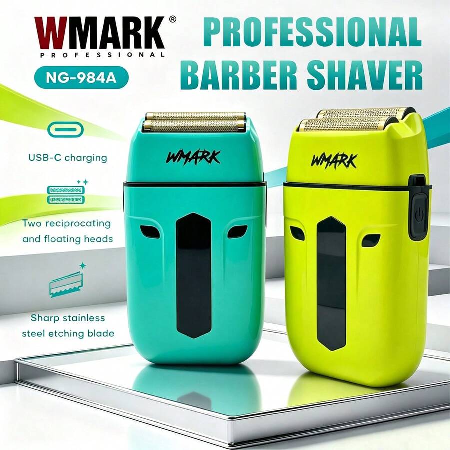 WMARK Professional Shaver Portable Beard Trimmer Electric Reciprocating Shaver Rechargeable Men's Razor NG-984A - Multicolor - View 1