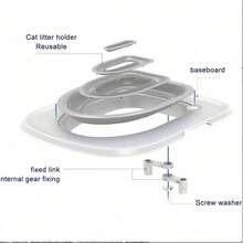 Cat Toilet Training Seat, Reusable Pet Cat Litter Alternative Training Kit, Gradual Inner Ring Reduction Training System, Suitable For Indoor Cats, Home Bathroom Toilet Squatting Training Supplies, Can Replace Cat Litter Box - Multicolor - View 3
