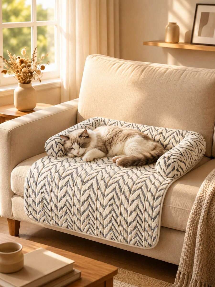 Anti-Scratch Pet Mat, New Plush Thickened Non-Slip Sofa Dog Bed, Pet Supplies - Multicolor - View 1