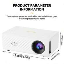 MOMAN Mini Portable Full HD Projector | Wired Connection Only, No WiFi And Bluetooth, Built-In Speaker + Remote Control, Wired Phone Connection, Multi-Country Plug, Suitable For Home And Travel - Black - View 4