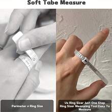 2pcs/Set Alat Pengukur Ukuran Cincin, Tali Pengukur Ukuran Jari Plastik yang Dapat Digunakan Kembali, Alat Pembuat Ukuran Perhiasan yang Jelas dan Akurat, Pengukur Ukuran Cincin AS 1-17 - Putih - View 10