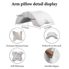 Almohada para Parejas de Espuma Viscoelástica, Almohada de Abrazo con Diseño Antipresión para Cuello, Hombros y Brazos - Blanco - Ver 3