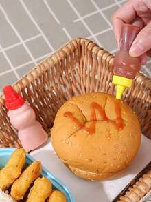 12/6/4/2pcs Bear-Shaped Squeeze Bottles, Sauce Dispenser, Portable Condiment Container, Lunch Box Accessory, Kitchen Gadget, Suitable For Ketchup, Honey, Salad Dressing, Chili Sauce - Multicolor - View 5