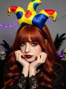 1pc/Set Halloween Funny Colorful Striped Clown Pointed Bell Headband, Party Costume Cosplay Headpiece, Holiday Photo Prop, Masquerade Ball Stage Performance Carnival Party Costume Accessory - Multicolor - View 10