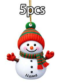 Custom Name Snowman Christmas Ornament, Personalized Knit Hat Snowman Tree Decor, Festive Winter Holiday Style, Customized Christmas Hanging Decoration, Customizable Name Wall Ornament, Christmas Home Decor, Holiday Keepsake Gift 2026, Christmas Gift - Style B - View 36