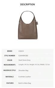 Coach Brooklyn Logo 女士單肩包 CU044B4CBD - 深石灰色CU044B4CBD - 查看 9