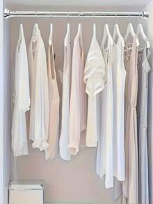 1pc Extra Long Stainless Steel Telescopic Shower Curtain Rod, Curtain Rod, Door Curtain Rod, Closet Rod, Shower Rod, Tension Rod, Clothes Drying Rod, Pull Rod, Curtain Rod, Closet Hanging Rod, Extendable Rod, Laundry Drying Rod, Hanging Rod Bracket, Kitchen Utensil Storage Rod, Black Room Divider, Spring Curtain Rod, Spring Shower Rod, No Drilling Required, Adjustable Bathroom Divider Spring Rod - A - View 7
