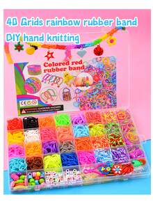 40-Piece Colorful Elastic Ribbon Set, DIY Bracelet Making Materials, Stretchable Rubber Bands For Handmade Jewelry, Friendship Bracelets, Creative Craft Projects And Christmas Gifts - 40 Slots - View 5