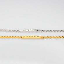 Exquisite Name Bracelet, Engraved Bar Bracelet Personalized Customization, Gold Bracelet, Double-Sided Curved Bar Bracelet Large Size, Her Birthday Gift - Multicolor 2 - View 7