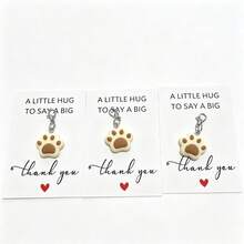 Cat Paw Keychain Set With Inspirational Hug Card, Pendant Key Ring - View 6