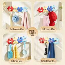 Cute Puzzle Toothbrush Holder Wall Hook, Self-Adhesive No-Drill Wall Mount Storage Rack, Multi-Function Cartoon Storage Rack, Suitable For Toothbrush, Towel, Hat, Mask, Bathroom Kitchen Entryway Home Decor - Multicolor - View 1