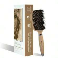 1pc Boar Bristle Anti-Static Scalp Massage Hollow Styling Comb Hair Salon Tool Gift - Multicolor - View 2
