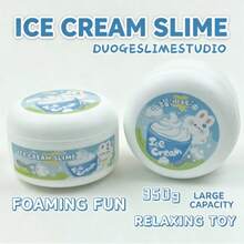 1 buah Kit Slime Slime Es Krim Mentega Kental Kotak Putih Besar Mainan Gelisah Squishy, Slime Elastis Tidak Lengket Berbuih Mainan Pereda Stres Sensori untuk Remaja dan Dewasa - MultiWarna - View 8