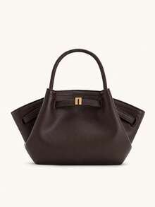 JP Dumpling Bag 女款 JH30692 Hana 小號新款女包 單肩斜挎手提多功能包 適合辦公通勤、外出購物、約會，輕量耐用麂皮小托特包，百搭吸睛 - 咖啡 - 查看 12