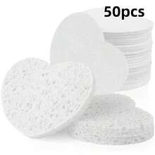 20/30/50PCS Heart-Shaped Compressed Facial Cleansing Sponges, Soft Face Wash Pads For Makeup Removal, Gentle Exfoliating & Daily Skincare, Multiple Colors - Multicolor - View 20
