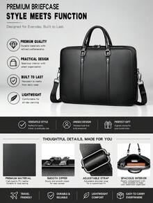saroxi 1 buah Tas Selempang Pria, Tas Jinjing Klasik Kapasitas Besar untuk Laptop, Dapat Menyimpan Dokumen dan Perlengkapan Kantor, Cocok untuk Perjalanan Bisnis, Gaya Minimalis, Hadiah untuk Pria - MultiWarna - View 3
