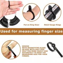 KLONKEE 1pc/2pcs/9pcs Jewelry Measuring Tools UKUS Plastic Ring Sizer Ring Measuring Stick Ring Sizer Ring Measuring Circle Includes Ring Sizing Pad, Caliper, Silver Polishing Stick, Silver Polishing Cloth Reusable Ring Measuring Ruler Jewelry Ring Measuring Tools - Ring Measuring Tool - View 6