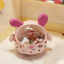 1pc Vanity Hair Accessory Storage Box Bathroom Hair Tie Hoop Clip Organizer Bathroom Hair Rope Necklace Jewelry Desktop Storage Box - Multicolor - View 9