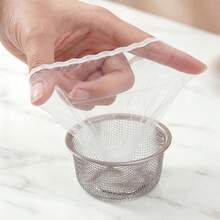 White Kitchen Sink Filter Bag - Disposable Mesh Drain Strainer, Fine Mesh Fabric | Anti-Clogging Elastic Garbage Net, Suitable For Sinks, Wash Basins And Floor Drains | Reusable Durable Corner Mesh Filter And Drain Rack - View 5