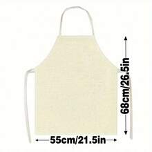 1pc Christmas Linen Apron, Holiday Santa Claus & Tree Print, Red Cartoon Gingerbread Man, Sleeveless Kitchen Apron, Durable Home Cooking Protective Cover, Decorative Holiday Kitchen Accessory - Multicolor - View 3