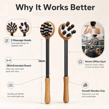 2pcs/Set Double-Sided Wooden Massage Hammer, Home Wellness Spa Waist Back Shoulder Neck Handheld Percussion Massage Accessory, Practical Holiday Gift For Body Relaxation, Manual Back And Body Massage Tool, Portable Handheld Use - A - View 4