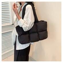 New Women's Quilted Tote Bag, Multi-Functional Compartment Organizer Bag With Cup Holder And Laptop Sleeve, Suitable For Daily Commute, Travel Essentials, Valentine's Day Gift For Women - Multicolor - View 12