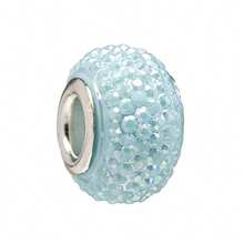 1pc Light Blue Murano Pendant Bead, Silver-Plated Starfish, Four-Leaf Clover, Shell, Turtle, Butterfly Hanging Charm, Large Hole Design, Suitable For Bracelet, Handmade Jewelry Making, For Girls - Baby Blue - View 18